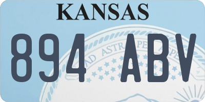 KS license plate 894ABV