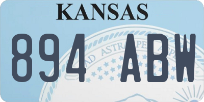 KS license plate 894ABW