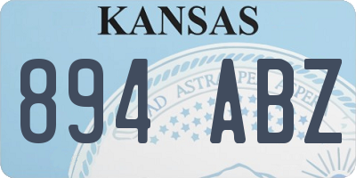 KS license plate 894ABZ