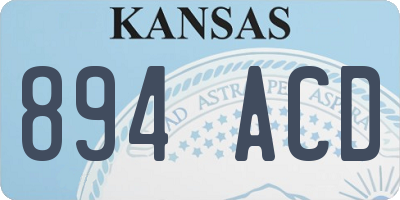 KS license plate 894ACD
