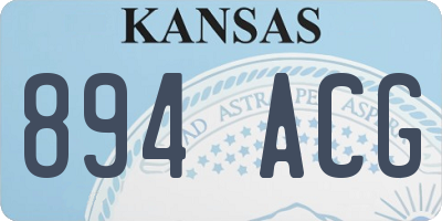 KS license plate 894ACG
