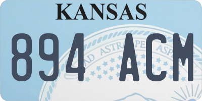 KS license plate 894ACM