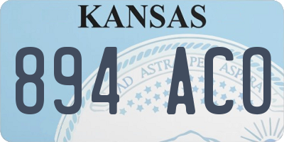 KS license plate 894ACO