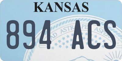KS license plate 894ACS