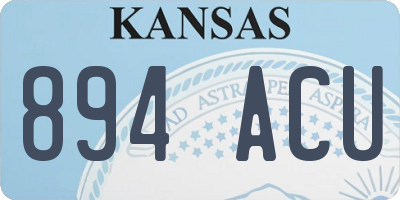 KS license plate 894ACU
