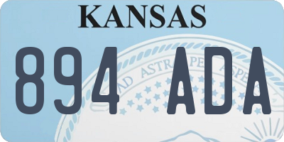 KS license plate 894ADA