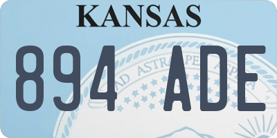 KS license plate 894ADE