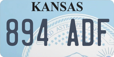 KS license plate 894ADF
