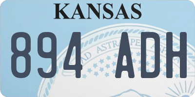 KS license plate 894ADH