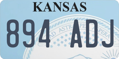 KS license plate 894ADJ