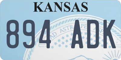 KS license plate 894ADK