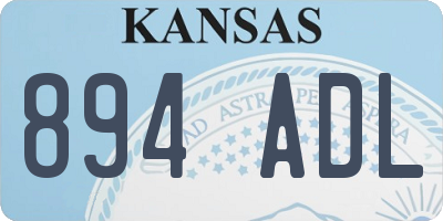 KS license plate 894ADL