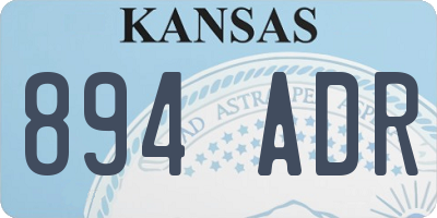 KS license plate 894ADR