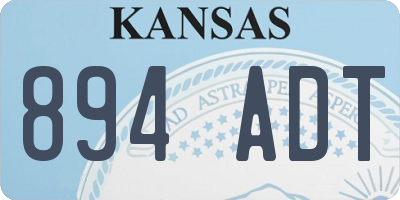 KS license plate 894ADT