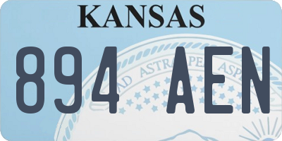 KS license plate 894AEN