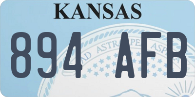 KS license plate 894AFB