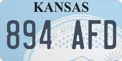 KS license plate 894AFD