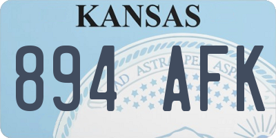 KS license plate 894AFK