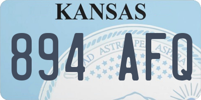 KS license plate 894AFQ