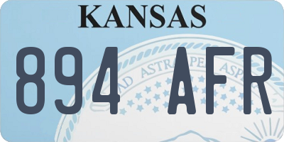 KS license plate 894AFR