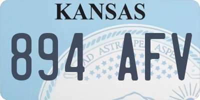 KS license plate 894AFV