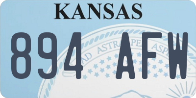 KS license plate 894AFW