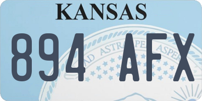 KS license plate 894AFX