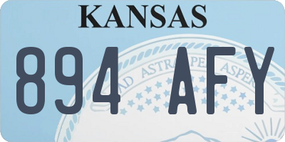 KS license plate 894AFY