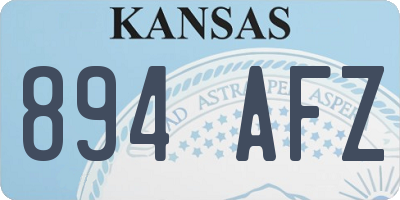 KS license plate 894AFZ