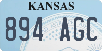 KS license plate 894AGC