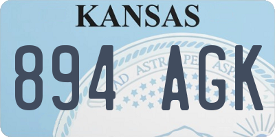 KS license plate 894AGK