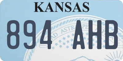 KS license plate 894AHB