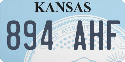 KS license plate 894AHF