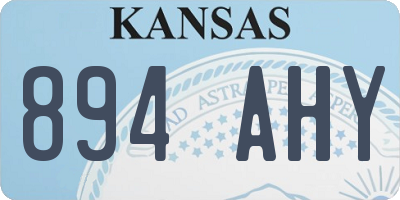 KS license plate 894AHY