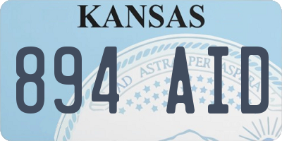 KS license plate 894AID
