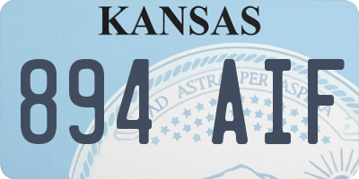 KS license plate 894AIF