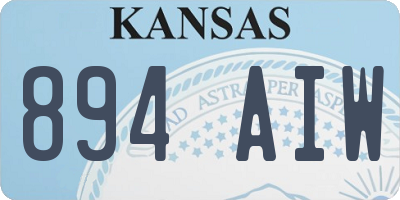 KS license plate 894AIW