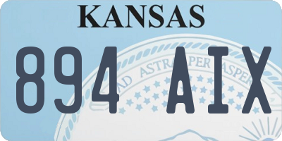 KS license plate 894AIX