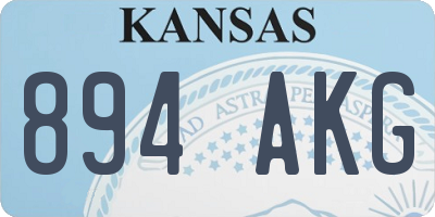 KS license plate 894AKG