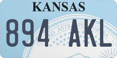 KS license plate 894AKL
