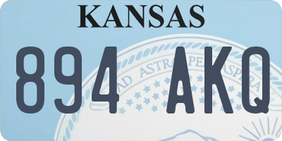 KS license plate 894AKQ