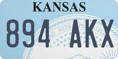 KS license plate 894AKX
