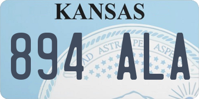 KS license plate 894ALA