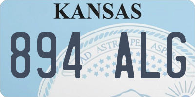 KS license plate 894ALG