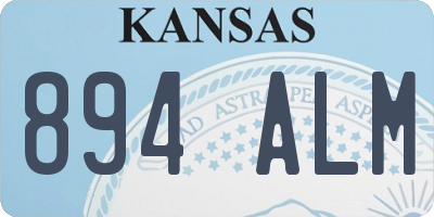 KS license plate 894ALM