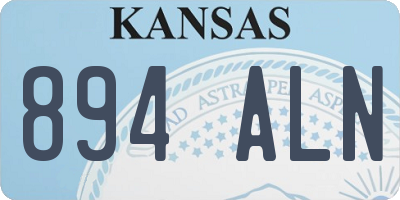 KS license plate 894ALN