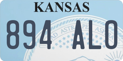 KS license plate 894ALO