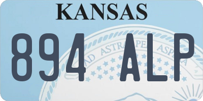 KS license plate 894ALP