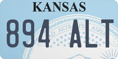 KS license plate 894ALT