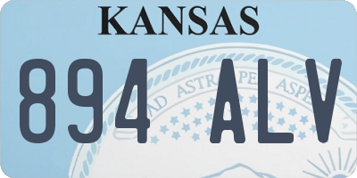 KS license plate 894ALV